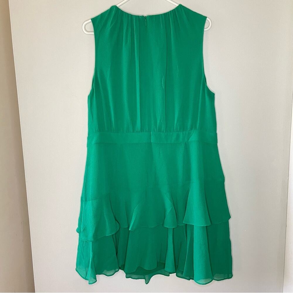 Ted Baker Asymmetrical Tiered Mini Dress in Green Size 6 - Picture 9 of 10